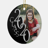 卒業クラス2020フォトブラックシルバー セラミックオーナメント (左)