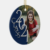 卒業クラス2021フォトブルーシルバー セラミックオーナメント (右)