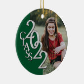 卒業クラス2022フォトグリーン銀セラミック セラミックオーナメント (右)