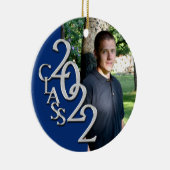 卒業クラス2022フォトブルーシルバー セラミックオーナメント (右)