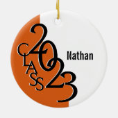 卒業クラス2023フォトオレンジ セラミックオーナメント (裏面)