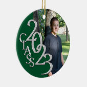 卒業クラス2023フォトグリーンとシルバー セラミックオーナメント (右)