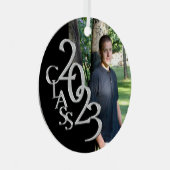 卒業クラス2023 Photo Black and Silver メタルオーナメント (正面右)