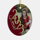 卒業クラス2023 Photo Burgundy with 金ゴールド セラミックオーナメント (右)