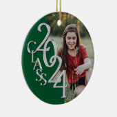 卒業クラス2024フォトグリーンシルバー セラミックオーナメント (右)