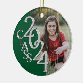 卒業クラス2024フォトグリーンシルバー セラミックオーナメント (左)