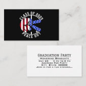 卒業クラス2025パーティの招待状ピースアウト 名刺 (正面/裏面)