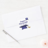 卒業クラス20XXブルーグラードキャップカスタム スクエアシール (封筒)