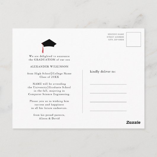 卒業クロフィッシュボイルBBQパーティの招待状 ポストカード (裏面)