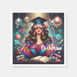 卒業クールガールディスコパーティーカスタム スタンダードカクテルナプキン