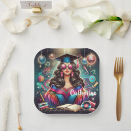 卒業クールガールディスコパーティーカスタム ペーパープレート