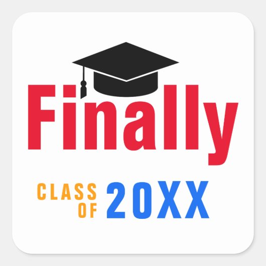 卒業クール色 スクエアシール (正面)