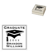 卒業グラッドキャップタイポグラフィウッドアートスタンプ ラバースタンプ (押印)