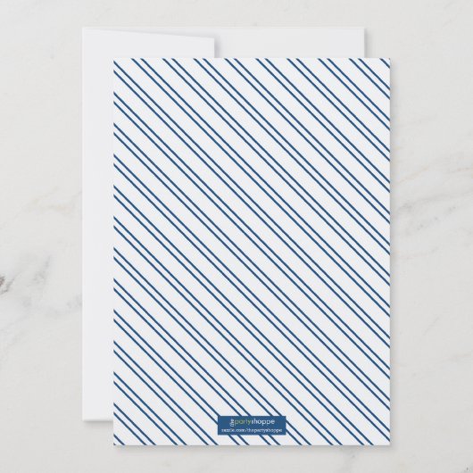 卒業グラデーションパーティ招待状（海軍）をブロック 招待状 (裏面)