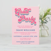 卒業グラードパーティーグルーヴィレトロタイポグラフィ 招待状 (スタンド正面)