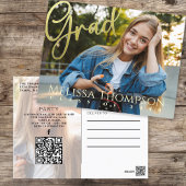 卒業グラード金ゴールド書 | QRコードWebサイト ポストカード