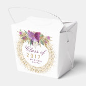 卒業グリッター水彩花金ゴールド紙吹雪 フェイバーボックス (裏面サイド)