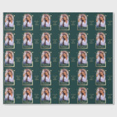 卒業グリーン金ゴールド太陽ムーンスターズGrad Photo ラッピングペーパー (フラット)