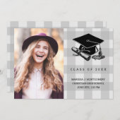 卒業グ素朴レープライド写真グラッドキャップ2025 案内状 (正面/裏面)