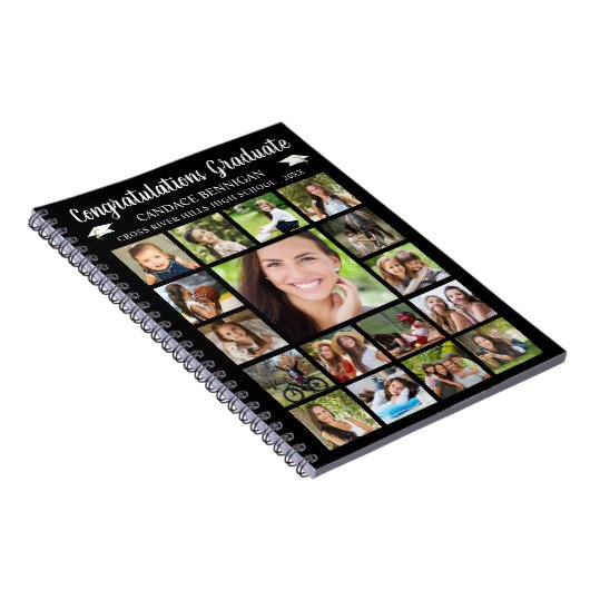 卒業ゲストブックのメモリブック写真コラージュ ノートブック (右側)