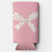 卒業コケットホワイト&ピンクボウパーソナライズされた スリム缶クーラー (裏面)