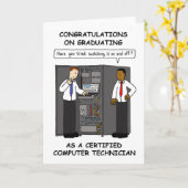 卒業コンピュータ技術者のお祝い カード (黄色い花)