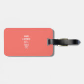 卒業コーラルピンク金ゴールド旅行アドベンチャー ラゲッジタグ (裏面横)