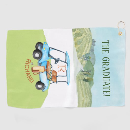 卒業ゴルフテーマ名前をカスタムするモノグラムクラブ ゴルフタオル (横)