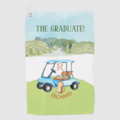 卒業ゴルフテーマ名前をカスタムするモノグラムクラブ ゴルフタオル (正面)