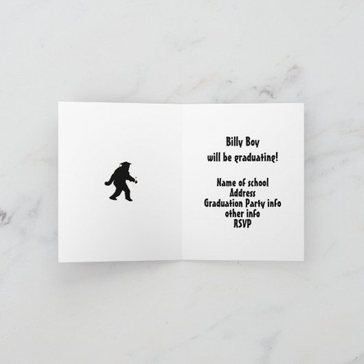 卒業サスカッチ カード (内部)