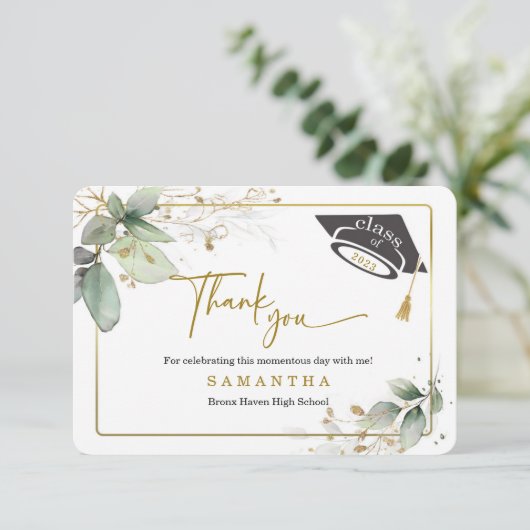 卒業サンキューカードのパーソナライズ 招待状 (スタンド正面)