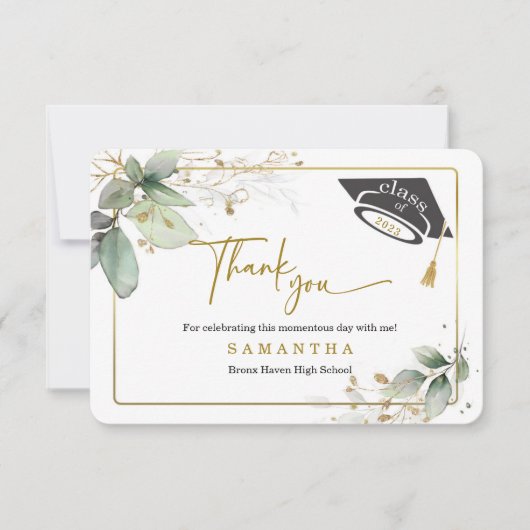 卒業サンキューカードのパーソナライズ 招待状 (正面)