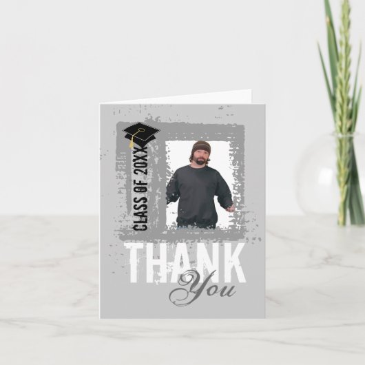 卒業サンキューカード追加フォトグレー サンキューカード (正面)