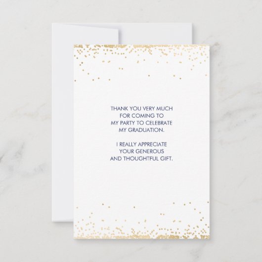 卒業サンキューカード – 写真、メッセージ 招待状 (裏面)
