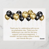 卒業サンキューカード 箔招待状ポストカード (裏面)