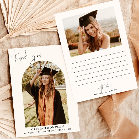 卒業サンキューカード、Arch Photo Thank You 招待状