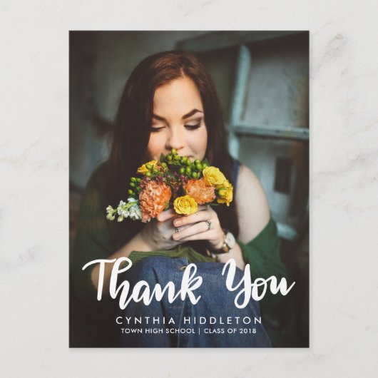 卒業サンキュータイポグラフィ写真 ポストカード (正面)