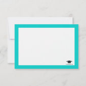 卒業サンキューブルーフォトノートカード 招待状 (裏面)