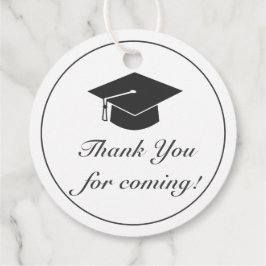 卒業サンキューミニマルモダンリストホワイトブラック フェイバータグ