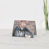 卒業サンキューモダン2枚の写真タイポグラフィ サンキューカード (正面)