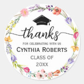 卒業サンキューワイルドフラワー春 ラウンドシール (正面)