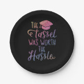 卒業シガーリーックスタイリッシュレインボーグリッター ペーパープレート (正面)