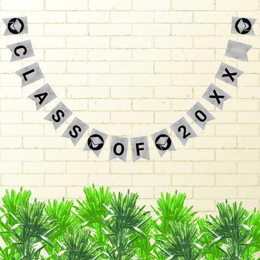 卒業シックなシルバーあなたのクラスを作成 バンティングフラッグ