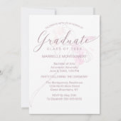 卒業シックほこりっぽいバラスクリプトフローラ写真 案内状 (裏面)