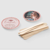 卒業シックバラ金ゴールドピンク大学院写真 ハンドファン (組立なし)