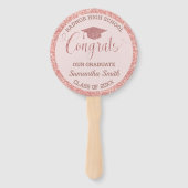 卒業シックバラ金ゴールドピンク大学院写真 ハンドファン (正面)