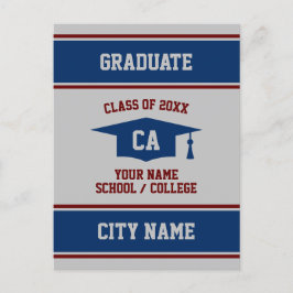 卒業シニアの卒業発表カード 案内ポストカード