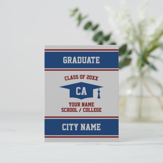 卒業シニアの卒業発表カード 案内ポストカード (スタンド正面)