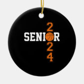 卒業シニアクラス2024卒業バスケットボール セラミックオーナメント (正面)
