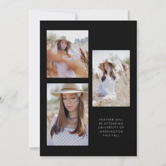 卒業シニア・クラスの写真発表カード セーブザデート (裏面)